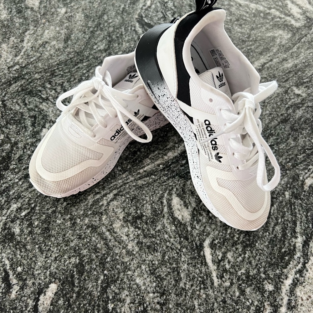Adidas Boys White Sneakers. Size 1
